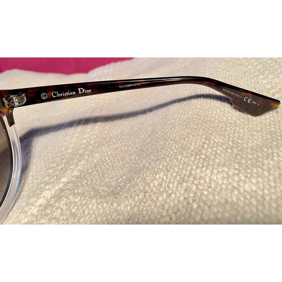 Dior Sight 1 Oversized Cat Eye Sunglasses Top Havana 54mm Clear Tortoiseshell - Picture 10 of 14